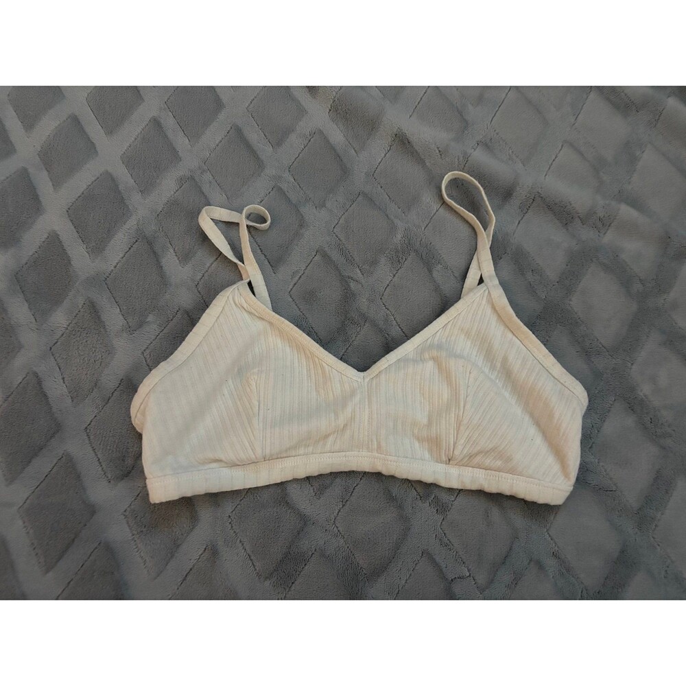 Colsie Women's White Ribbed Bralette - Size Medium